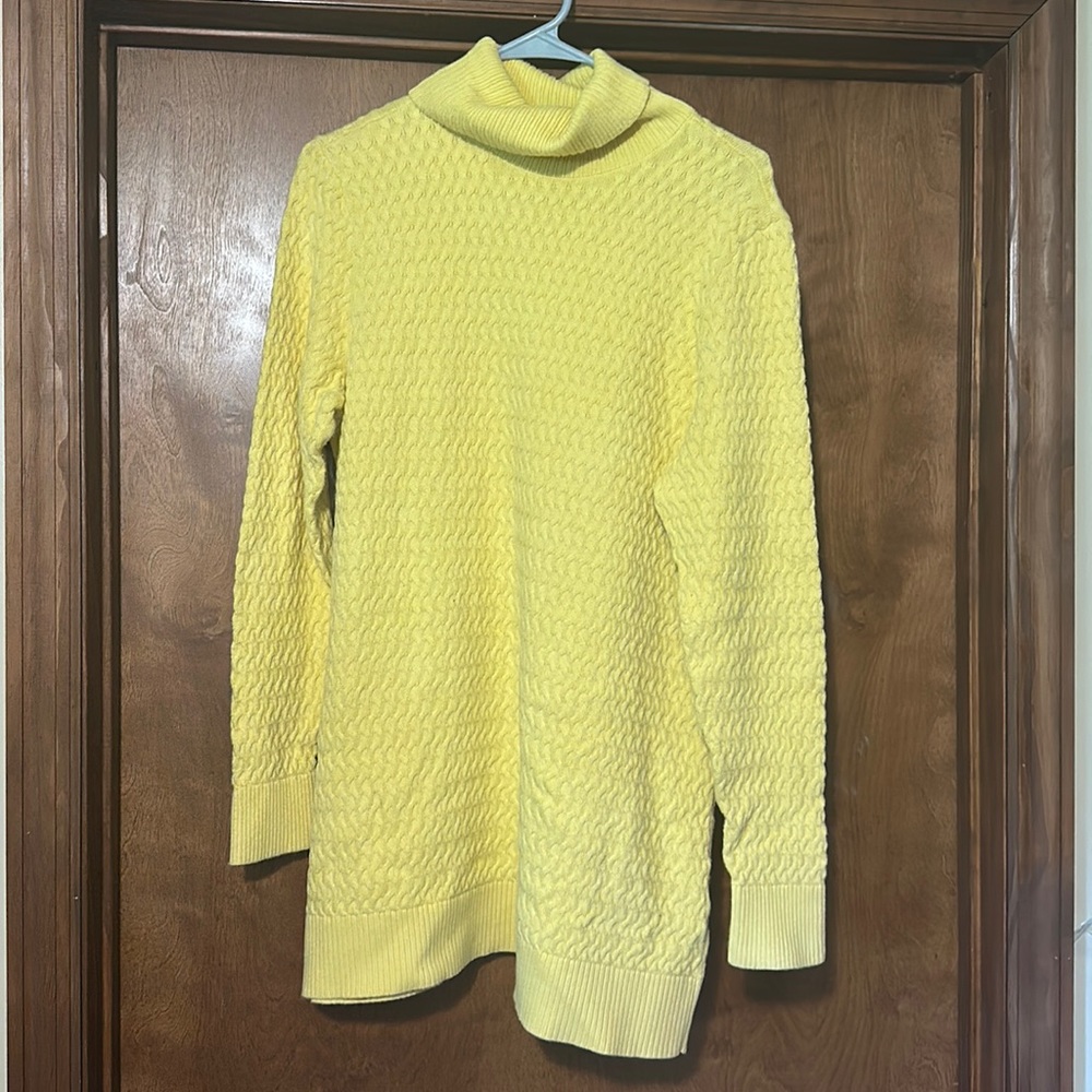 Large Lands End yellow turtle neck sweater.